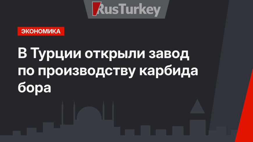 В Турции открыли завод по производству карбида бора