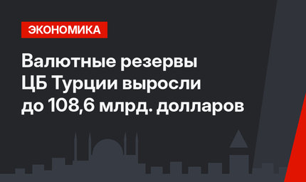 Валютные резервы ЦБ Турции выросли до 108,6 млрд. долларов