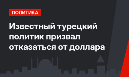 Известный турецкий политик призвал отказаться от доллара