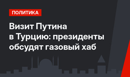 Визит Путина в Турцию: президенты обсудят газовый хаб