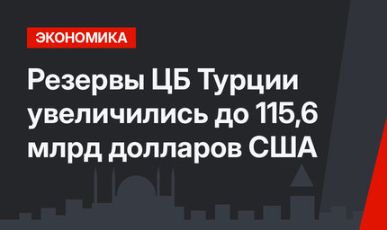 Резервы ЦБ Турции увеличились до 115,6 млрд долларов США