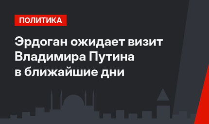 Эрдоган ожидает визит Владимира Путина в ближайшие дни