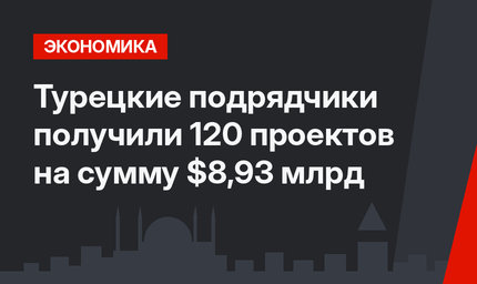 Турецкие подрядчики получили 120 проектов на сумму $8,93 млрд