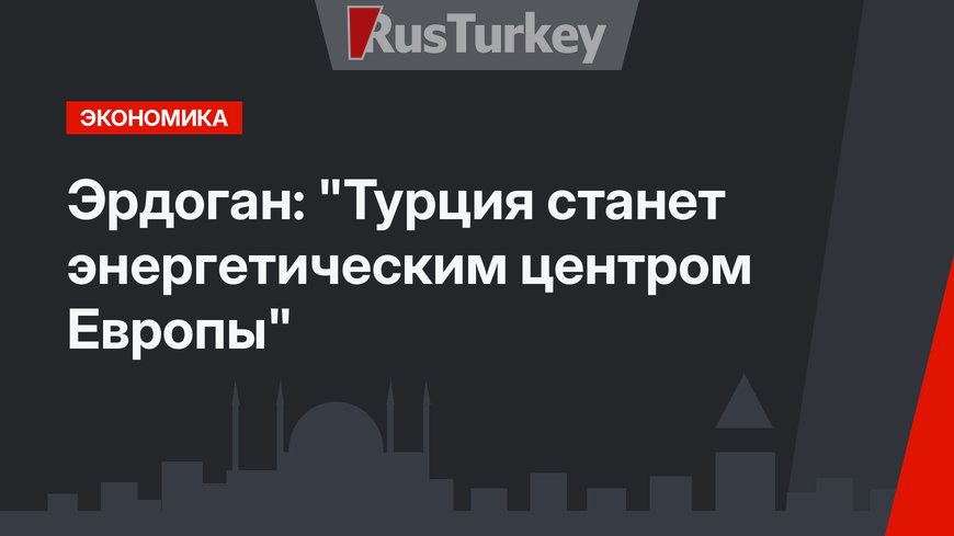 Эрдоган: "Турция станет энергетическим центром Европы"