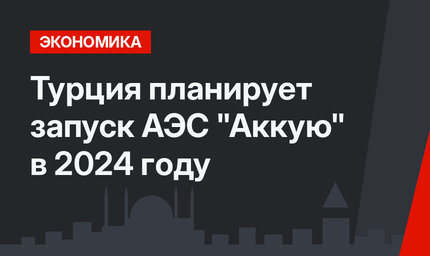 Турция планирует запуск АЭС "Аккую" в 2024 году