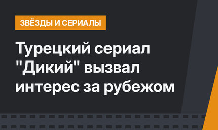 Турецкий сериал "Дикий" вызвал интерес за рубежом