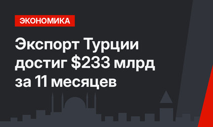 Экспорт Турции достиг $233 млрд за 11 месяцев