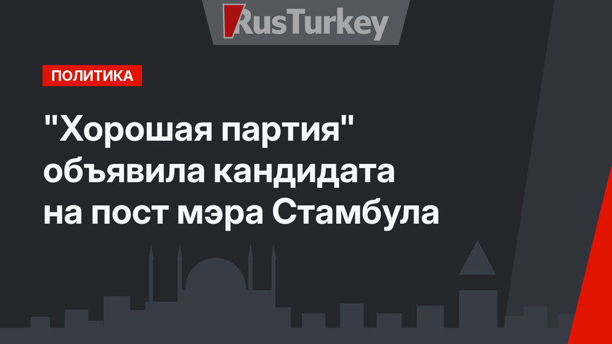 "Хорошая партия" объявила  кандидата на пост мэра Стамбула