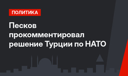 Песков прокомментировал решение Турции по НАТО