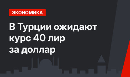 В Турции ожидают курс 40 лир за доллар