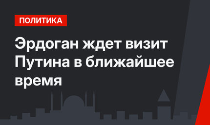 Эрдоган ждет  визит Путина в ближайшее время