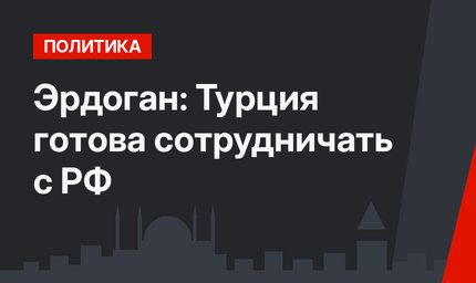 Эрдоган: Турция готова сотрудничать с РФ