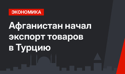 Афганистан начал экспорт товаров в Турцию