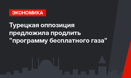 Турецкая оппозиция предложила продлить "программу бесплатного газа"