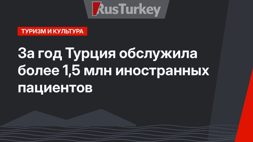 За год Турция обслужила более 1,5 млн иностранных пациентов